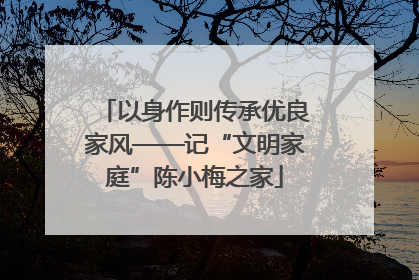 以身作则传承优良家风——记“文明家庭”陈小梅之家