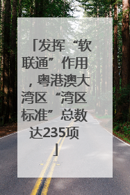 发挥“软联通”作用，粤港澳大湾区“湾区标准”总数达235项
