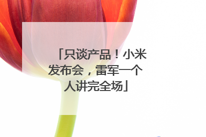 只谈产品！小米发布会，雷军一个人讲完全场