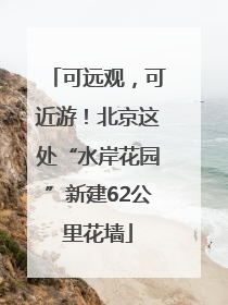 可远观，可近游！北京这处“水岸花园”新建62公里花墙