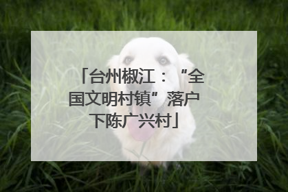 台州椒江：“全国文明村镇”落户下陈广兴村