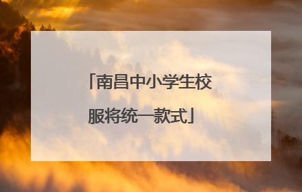 南昌中小学生校服将统一款式