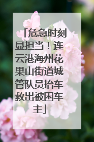危急时刻显担当！连云港海州花果山街道城管队员抬车救出被困车主