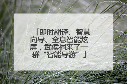 即时翻译、智慧向导、全息智能炫屏，武侯祠来了一群“智能导游”