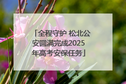 全程守护 松北公安圆满完成2025年高考安保任务