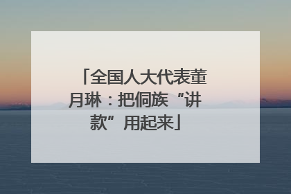 全国人大代表董月琳：把侗族“讲款”用起来