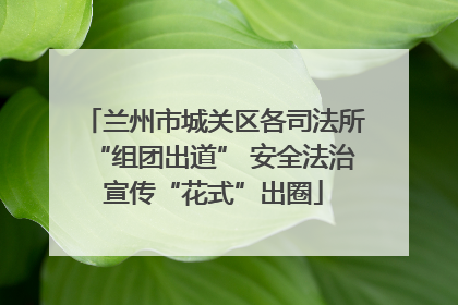 兰州市城关区各司法所“组团出道” 安全法治宣传“花式”出圈