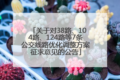 关于对38路、104路、124路等7条公交线路优化调整方案征求意见的公告