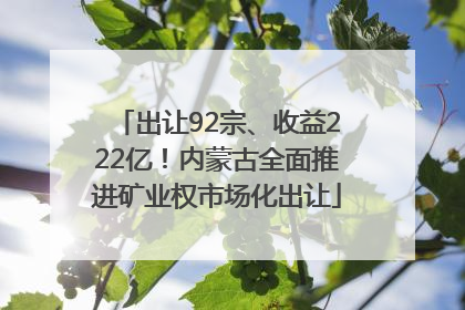 出让92宗、收益222亿！内蒙古全面推进矿业权市场化出让