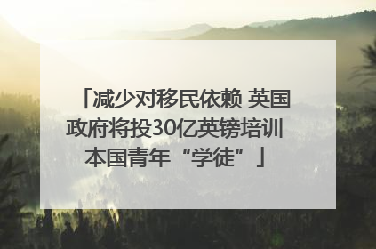 减少对移民依赖 英国政府将投30亿英镑培训本国青年“学徒”