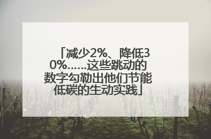 减少2%、降低30%……这些跳动的数字勾勒出他们节能低碳的生动实践