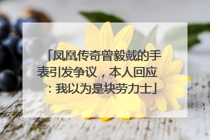 凤凰传奇曾毅戴的手表引发争议，本人回应：我以为是块劳力士