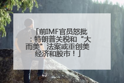 前IMF官员怒批：特朗普关税和“大而美”法案或重创美经济和股市！