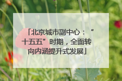 北京城市副中心：“十五五”时期，全面转向内涵提升式发展
