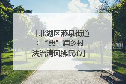 北湖区燕泉街道：“典”润乡村 法治清风拂民心