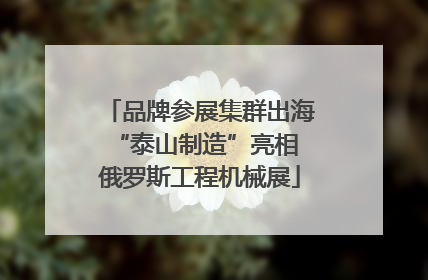 品牌参展集群出海 “泰山制造”亮相俄罗斯工程机械展