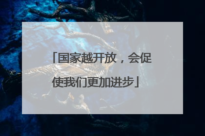 国家越开放，会促使我们更加进步