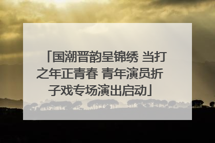国潮晋韵呈锦绣 当打之年正青春 青年演员折子戏专场演出启动