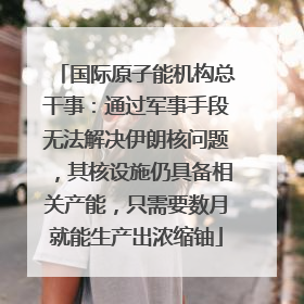 国际原子能机构总干事：通过军事手段无法解决伊朗核问题，其核设施仍具备相关产能，只需要数月就能生产出浓缩铀