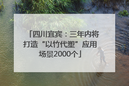 四川宜宾：三年内将打造“以竹代塑”应用场景2000个