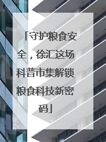 守护粮食安全，徐汇这场科普市集解锁粮食科技新密码