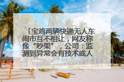 宝鸡两辆快递无人车闹市互不相让，网友称像“吵架”，公司：监测到异常会有技术或人为干预处置