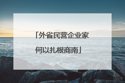 外省民营企业家何以扎根商南