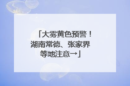 大雾黄色预警！湖南常德、张家界等地注意→