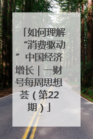 如何理解“消费驱动”中国经济增长｜一财号每周思想荟（第22期）