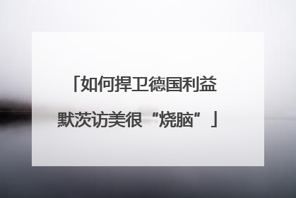 如何捍卫德国利益 默茨访美很“烧脑”
