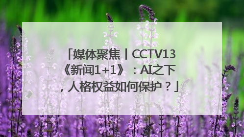媒体聚焦丨CCTV13《新闻1+1》：AI之下，人格权益如何保护？
