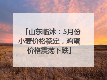 山东临沭：5月份小麦价格稳定，鸡蛋价格震荡下跌