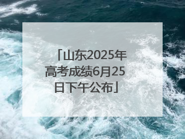 山东2025年高考成绩6月25日下午公布