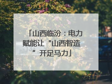 山西临汾：电力赋能让“山西智造”开足马力