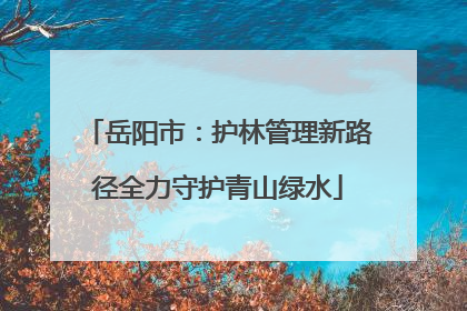 岳阳市：护林管理新路径全力守护青山绿水