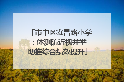 市中区鑫昌路小学：体测防近视并举 助推综合绩效提升