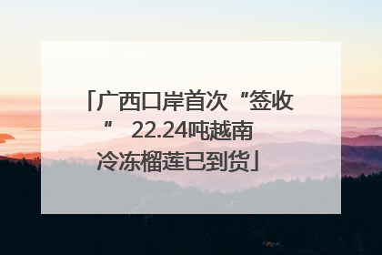广西口岸首次“签收” 22.24吨越南冷冻榴莲已到货