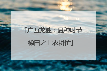 广西龙胜：夏种时节 梯田之上农耕忙
