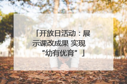 开放日活动：展示课改成果 实现“幼有优育”