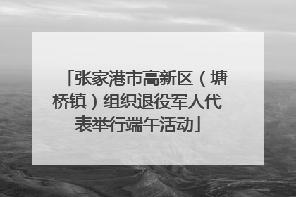 张家港市高新区（塘桥镇）组织退役军人代表举行端午活动