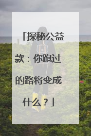 探秘公益款：你跑过的路将变成什么？