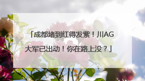 成都堵到红得发紫！川AG大军已出动！你在路上没？