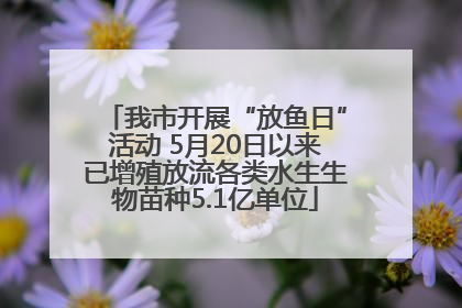 我市开展“放鱼日”活动 5月20日以来已增殖放流各类水生生物苗种5.1亿单位