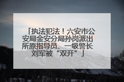 执法犯法！六安市公安局金安分局孙岗派出所原指导员、一级警长刘军被“双开”