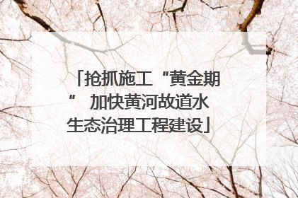 抢抓施工“黄金期” 加快黄河故道水生态治理工程建设