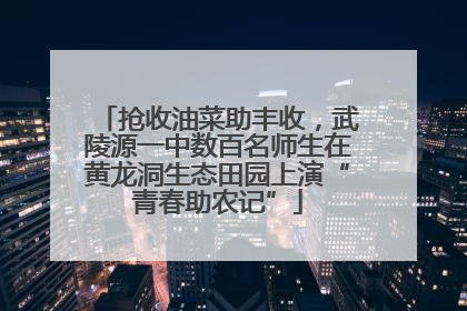 抢收油菜助丰收，武陵源一中数百名师生在黄龙洞生态田园上演“青春助农记”