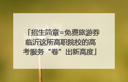 招生简章=免费旅游券 临沂这所高职院校的高考服务“卷”出新高度