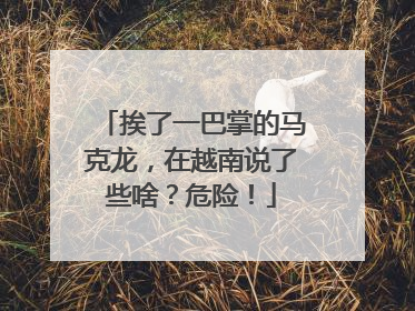 挨了一巴掌的马克龙，在越南说了些啥？危险！
