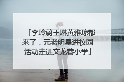 李玲蔚王琳黄雅琼都来了，元老明星进校园活动走进文龙巷小学