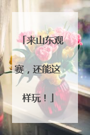 来山东观赛，还能这样玩！